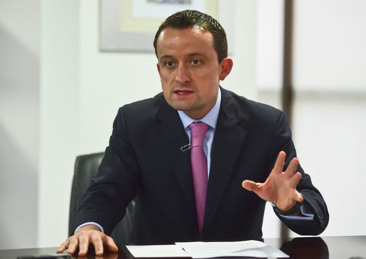 Mexico's National Health commissioner Mikel Arriola speaks during a interview Wednesday in Mexico City about the first-ever vaccine against dengue fever, which will be publicly available for the first time after being cleared for use in Mexico