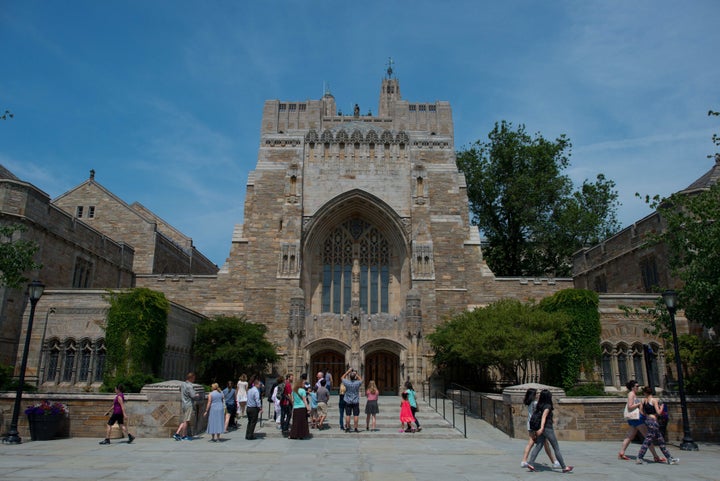 Sterling Memorial Library at Yale University on Friday, June 12, 2015. An internal investigation by the university found no evidence to support accusations of racism against the SAE fraternity. (Photographer: Craig Warga)