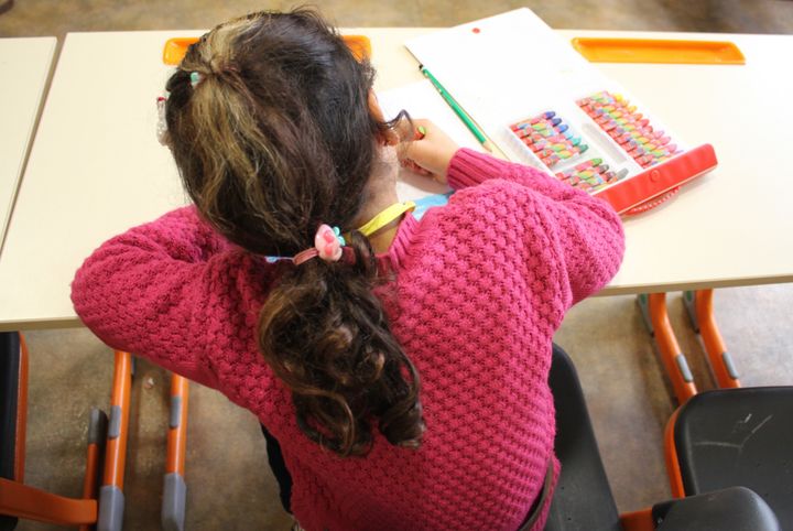 Nine-year-old Hala from Aleppo participates in an art therapy activity with Project Lift in Istanbul on Dec. 9. 