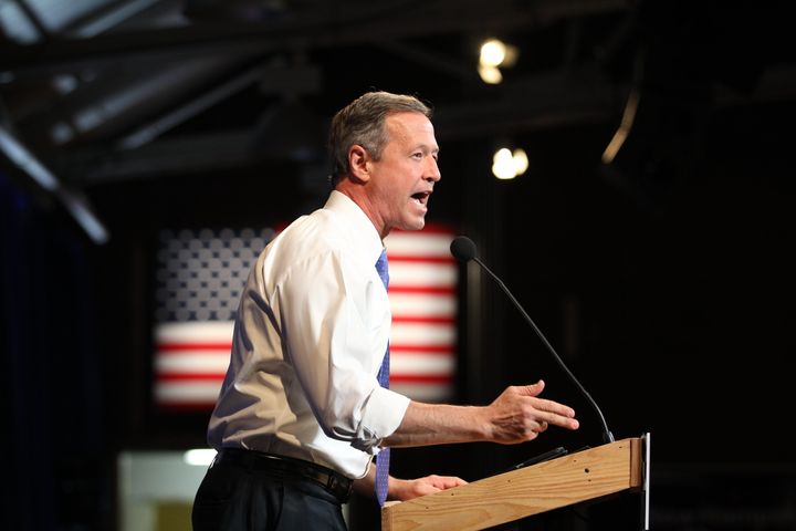 Former Maryland Gov. Martin O'Malley campaigns in New Hampshire. "We need to bring an end to the shameful and growing practice of immigrant detention centers," he told an audience in Arizona on Thursday.