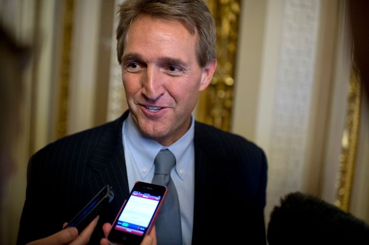 Sen. Jeff Flake (R-Ariz.) called GOP presidential candidate Donald Trump's comments on Muslims "positively awful." 