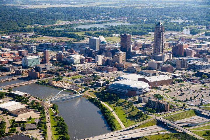 City of Des Moines in summer.