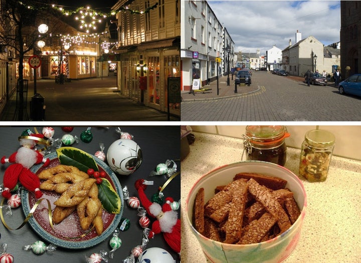 Photos on the left depict Christmas themes, while the control photos in the right column show normal scenes of everyday life.