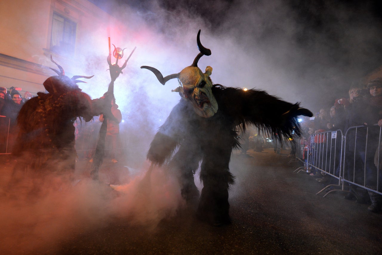 Krampuses on parade in the Czech Republic. 