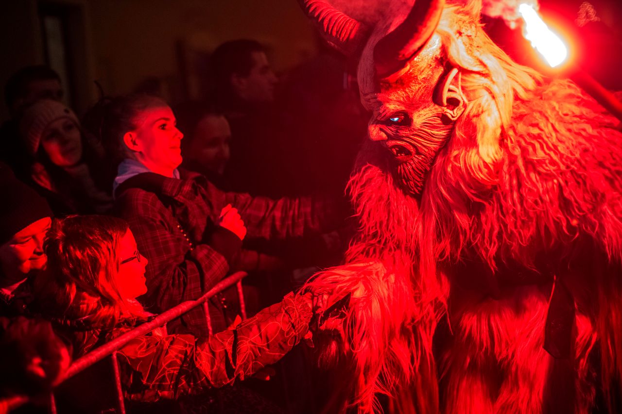 "Krampus" terrifies onlookers at a Krampus festival in Kaplice, Czech Republic.