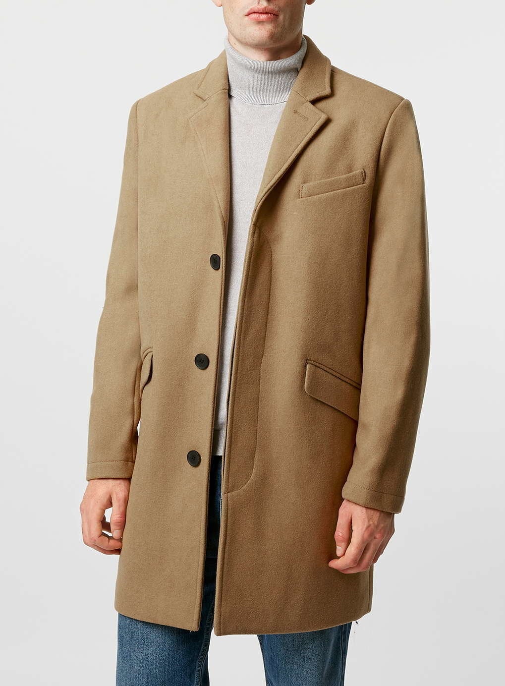 topman camel coat