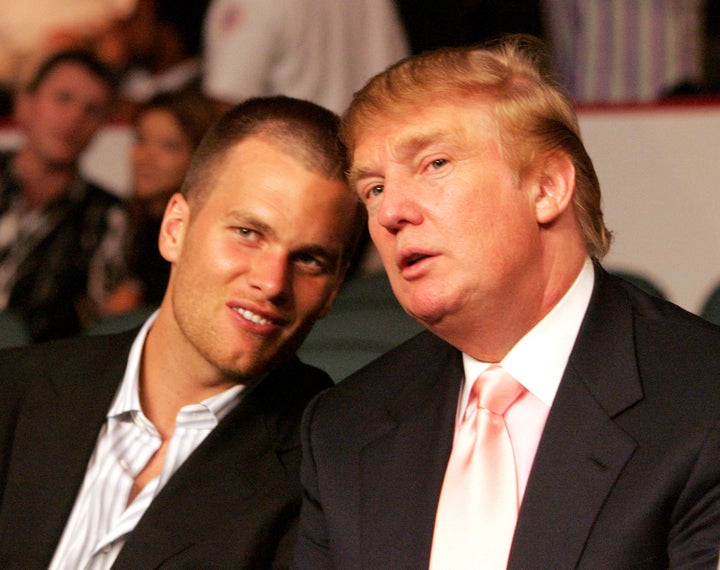 Tom Brady and Donald Trump at the Floyd Mayweather vs. Arturo Gatti fight on June 25, 2005.