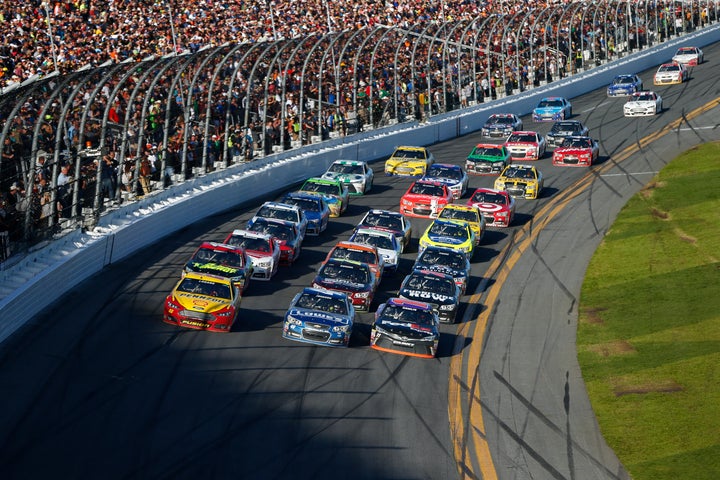 Drivers race at the Daytona 500 in Daytona Beach, Florida, in February. The so-called "NASCAR tax break " applies t
