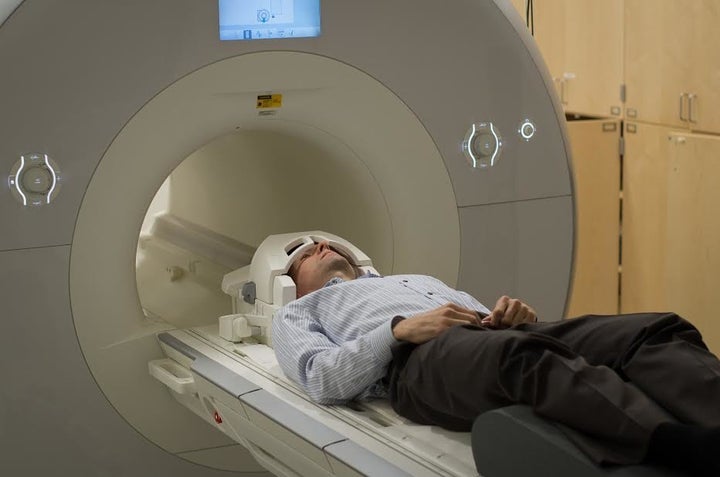 Poldrack goes in for his morning brain scan.