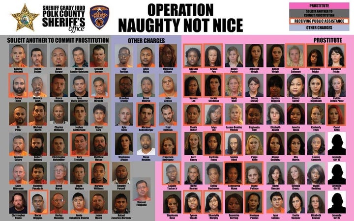 A five-day undercover prostitution sting in Florida led to the arrest of 95 people, including three teenagers, authorities in
