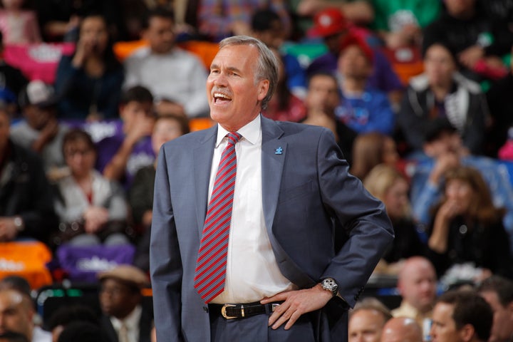 Mike D'Antoni coaches his Los Angeles Lakers team against the Sacramento Kings on April 2, 2014, at Sleep Train Arena in Sacramento, California.