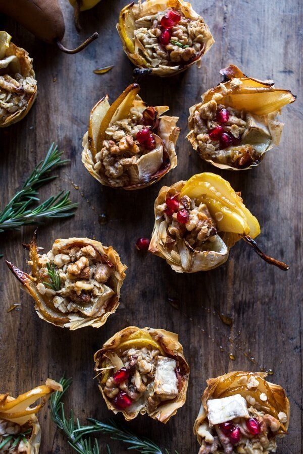 Crispy Prosciutto Baked Brie Bites With Honey Pears