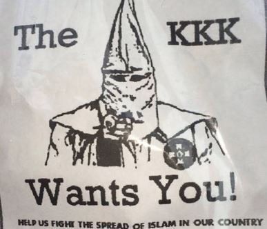 KKK fliers were sent out to people in Alabama this month to stop "The Spread Of Islam."