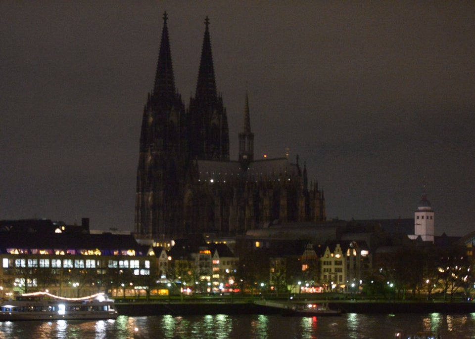 Germany’s Cologne Cathedral turned off its lights to protest an anti-Muslim march.