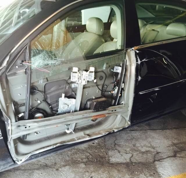 Danielle provided The Huffington Post with this photo of her damaged car.