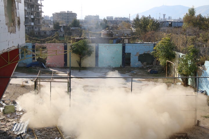 To protect themselves and their crops from government airstrikes, many people have had to hide their box planters so as to not make them entirely visible from above.