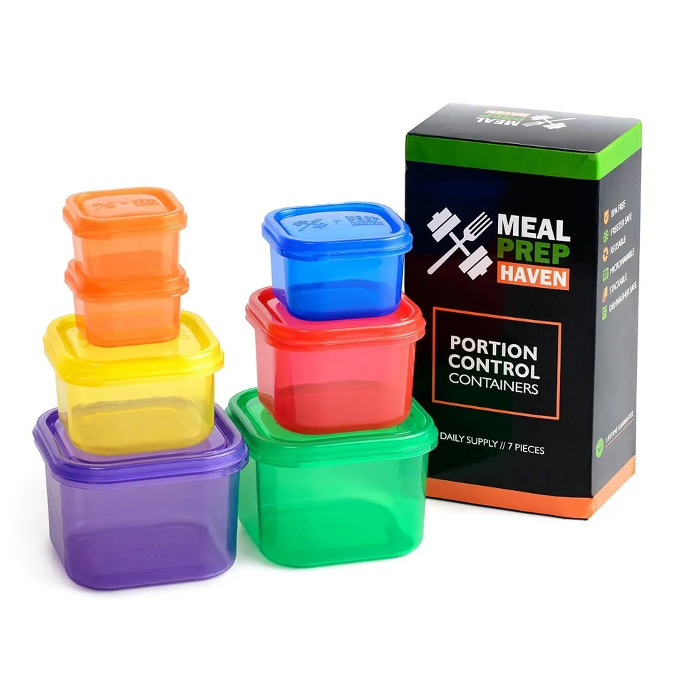 Bentology Bento Box Portion Control Lunch Box - Meal Prep Container Kit  with Weight Loss Plan Booklet