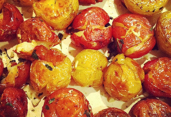 Smashed Potatoes With Garlic And Herbs