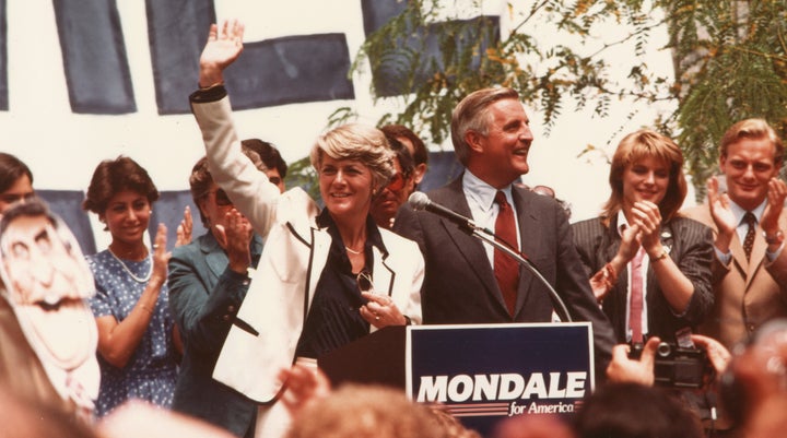 Walter Mondale and Geraldine Ferraro on the campaign trail in 1984.