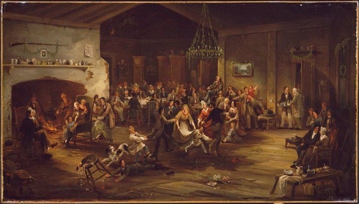 Robert David Wilkie, "The Christmas Party, 1850 (<a href="https://commons.wikimedia.org/wiki/File:ChristmasParty_ca1850_Attri