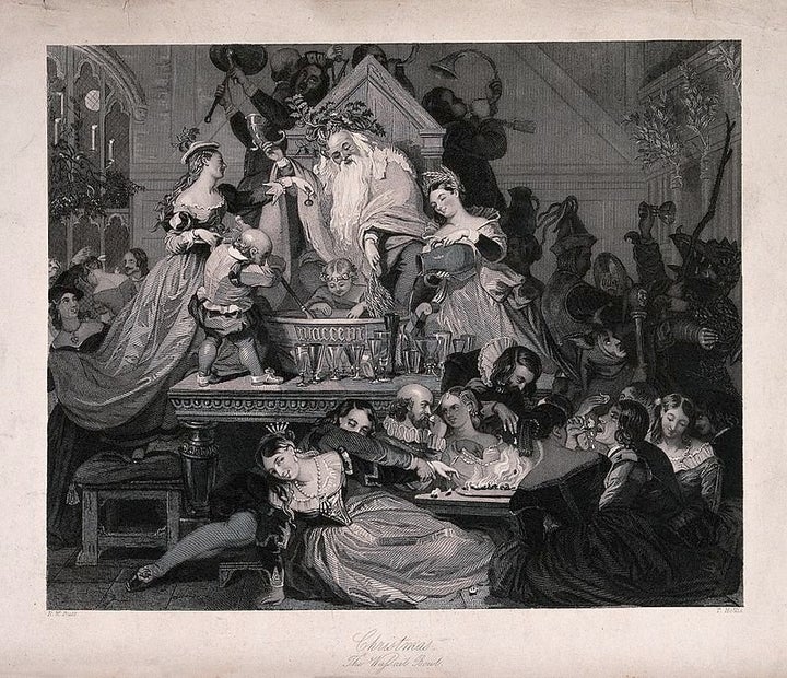 T. Hollis, "Christmas - The Wassail Bowl" (<a href="https://commons.wikimedia.org/wiki/File:Christmas_celebrated_by_peop