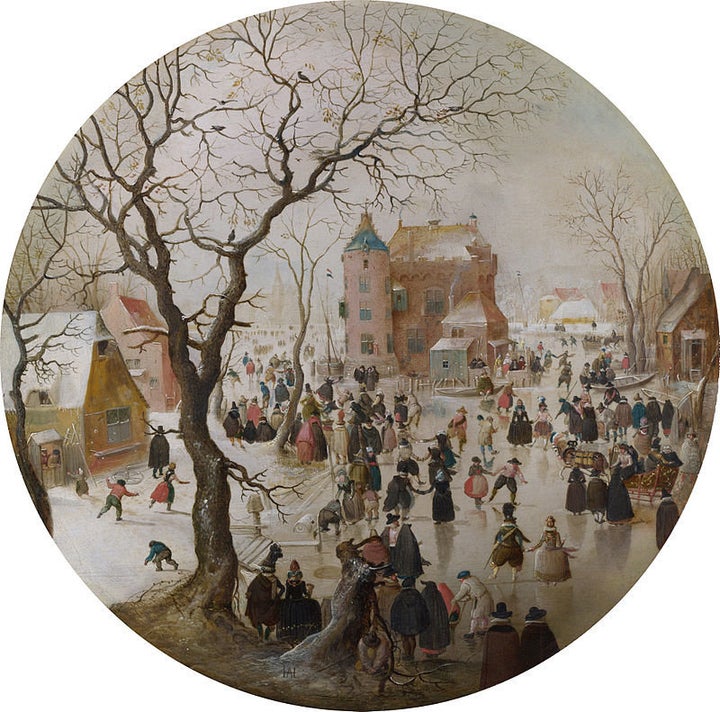 Hendrick Avercamp, "A Winter Scene with Skaters near a Castle," 1608 (Wiki Commons)