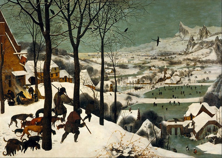 Pieter Bruegel the Elder, "Hunters in the Snow," 1565 (<a href="https://en.wikipedia.org/wiki/The_Hunters_in_the_Snow">Wiki C