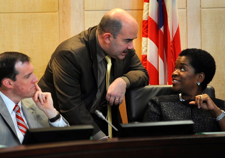 Montgomery County Council member George Leventhal, center, said that good coordination was one of the reasons the effort to end homelessness among veterans succeeded.