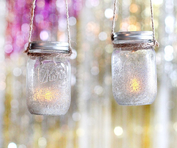 Learn how to make these mason jar tea light holders on I Spy DIY.