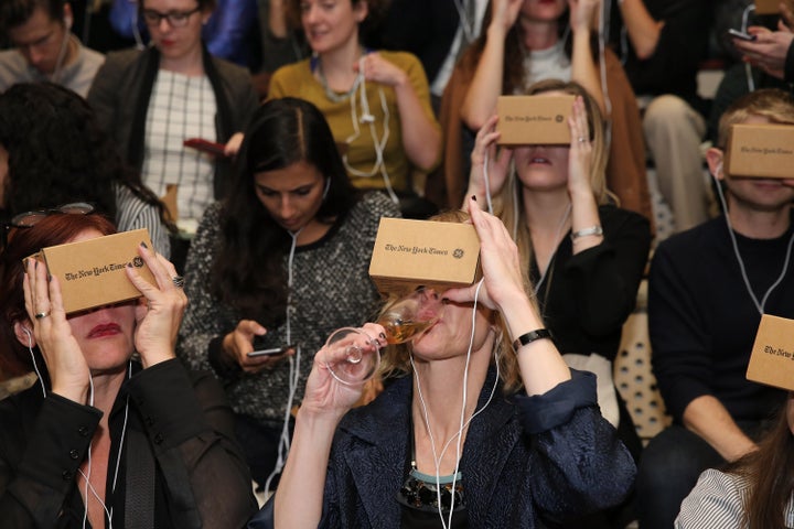 A general view of atmosphere during The New York Times's NYTVR exclusive look event on November 5, 2015 in New York City.