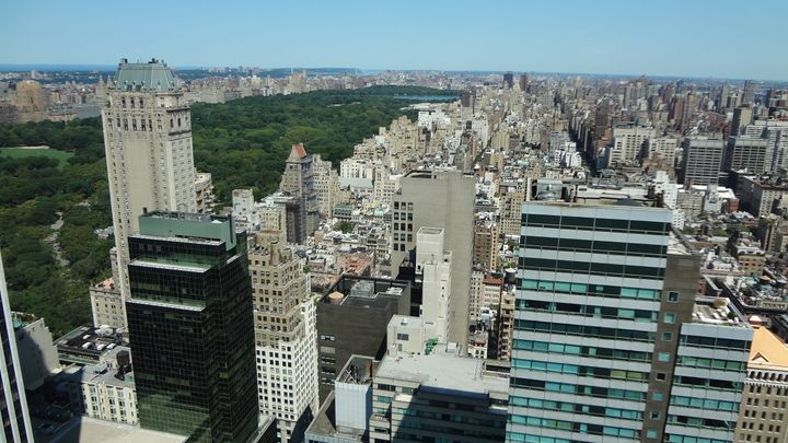 A 20-year-old man fell to his death Wednesday while climbing New York City's Four Seasons Hotel, the view from its 45th floor seen here.