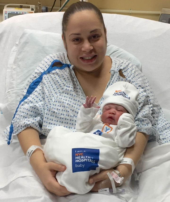 Stephanie Diaz with newborn Zayden Noel.