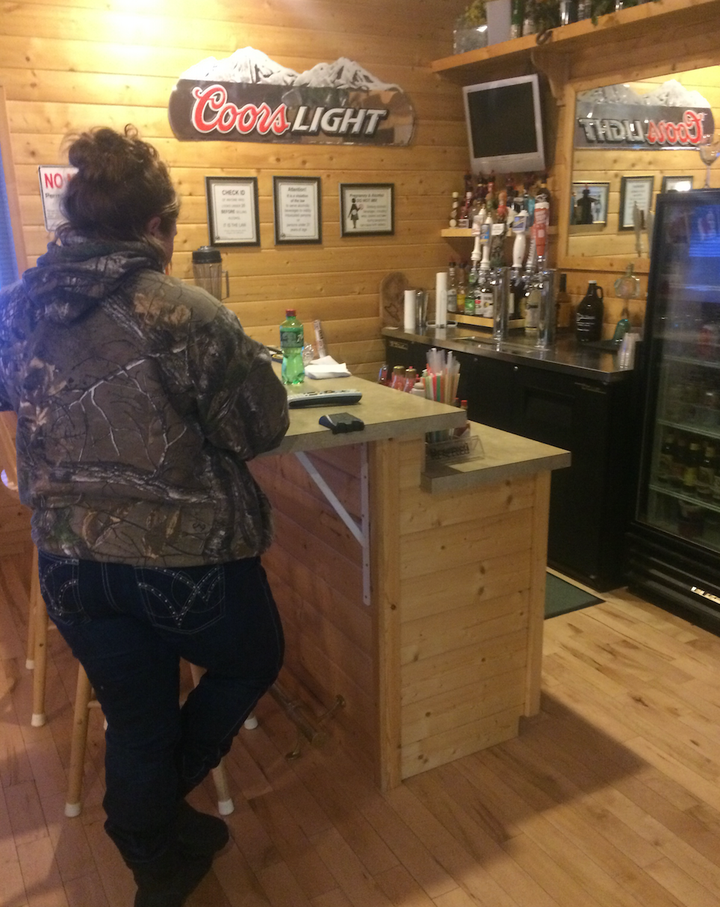 Jennifer, a rancher, at a saloon near the occupation site.