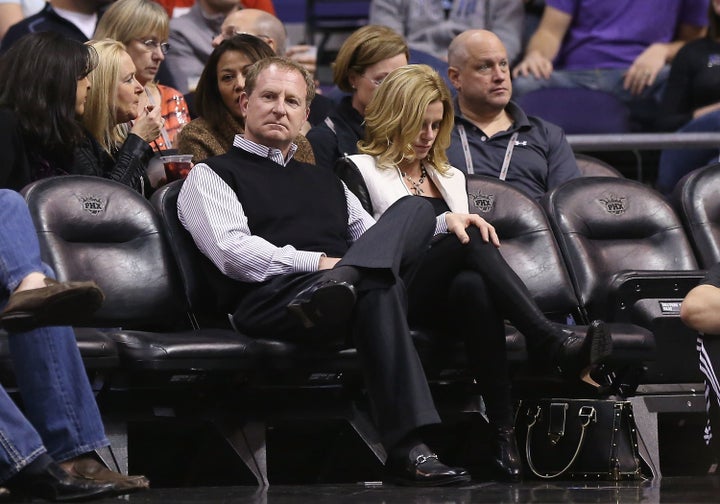 Sarver sits courtside as the Suns take on the Los Angeles Clippers on Jan. 24, 2013, in Phoenix, Arizona.