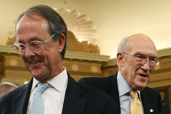 When Erskine Bowles (L) and former Sen. Alan Simpson (R-Wy.) co-chaired President Barack Obama's bipartisan fiscal commission, cutting Social Security was all the rage.