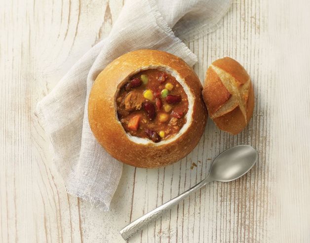 Panera's All-Natural Turkey Chili, which is recommended served in a bread bowl, is artificial flavor-free.