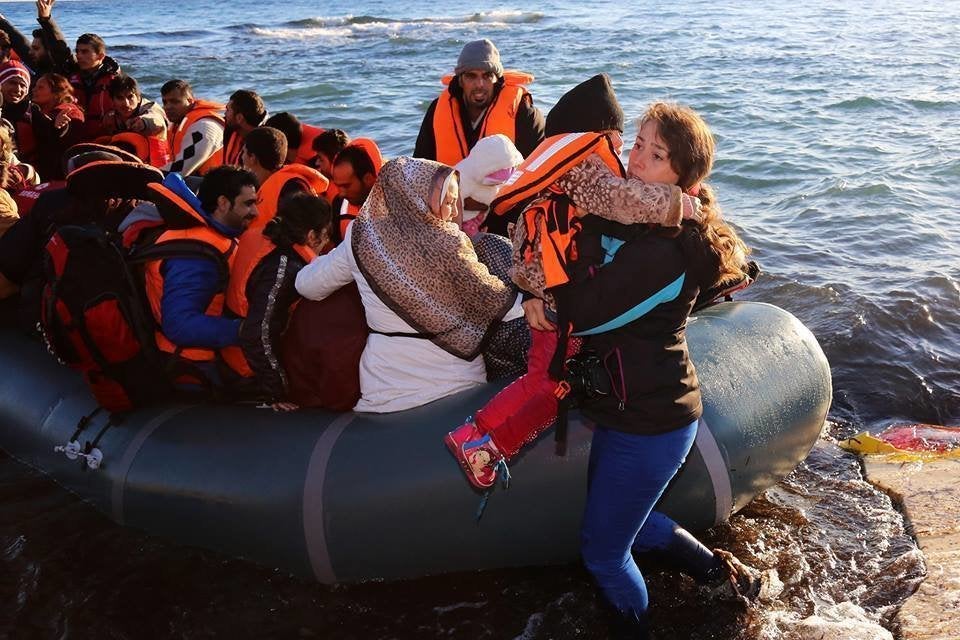 Photographer Maro Kouri at the beach on Lesbos.