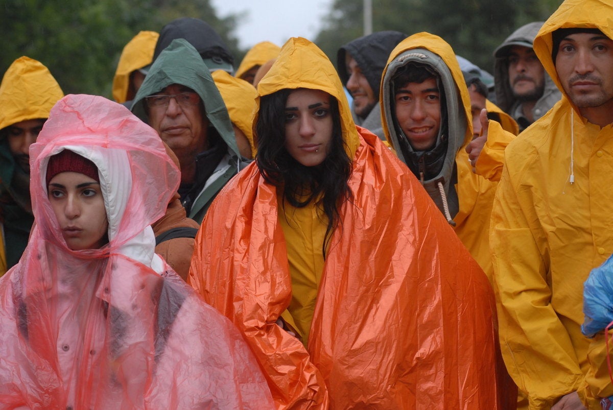 Asem's uncle's family pictured in Sid, at the Serbian-Croatian border.