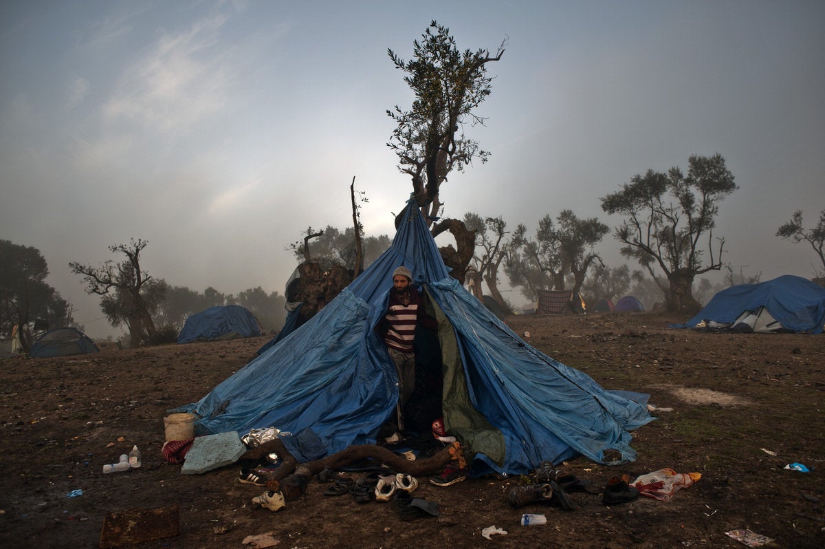 The Moria camp for newly arrived refugees and migrants on Lesbos.