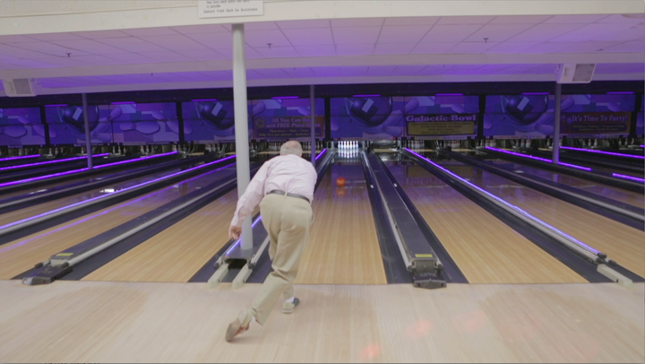 Sen. Lindsey Graham (R-S.C.) takes a break from the rigors of the campaign trail at a bowling alley in Manchester, New Hampshire.