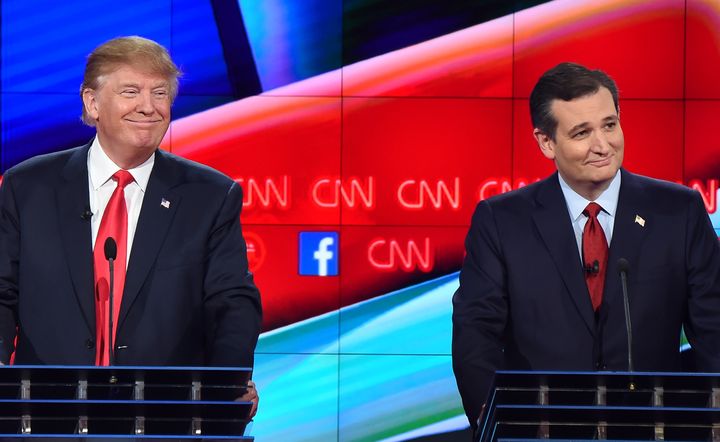 Donald Trump, left, said the citizenship status of Ted Cruz, right, could cause problems if Cruz were to win the GOP presidential nomination.