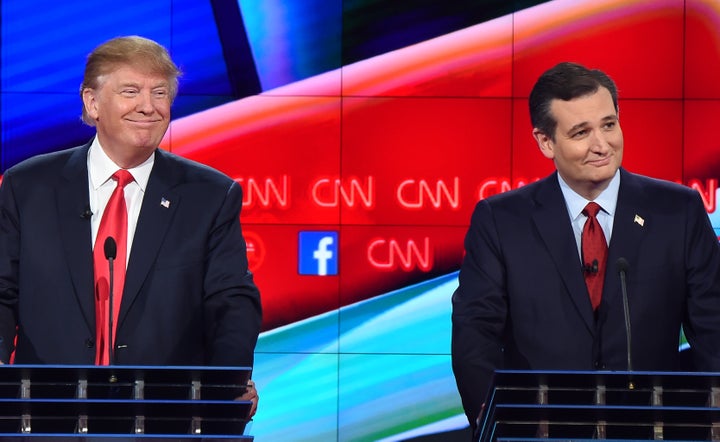 Donald Trump, left, said the citizenship status of Ted Cruz, right, could cause problems if Cruz were to win the GOP presidential nomination.