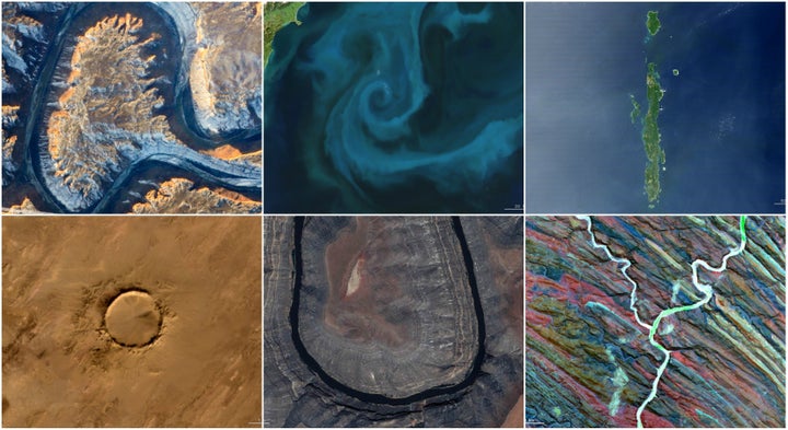 These space vowels appear in an alphabetic photo series curated by Adam Voiland, a science writer at NASA's Earth Observatory