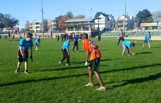 More and more young Somerville players -- like those pictured here -- will have to adjust to the game of flag football, as their recreation department has decided to bar tackling in its first through eighth grade leagues.