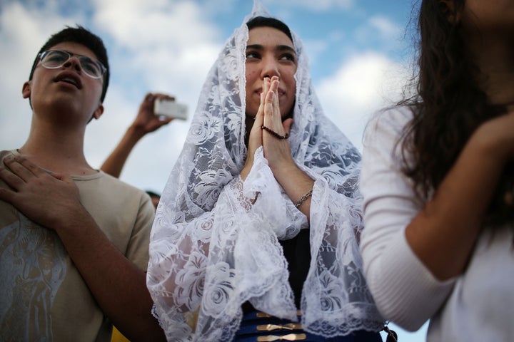 Christians celebrate the holiday of Corpus Christi in Brasilia, Brazil.