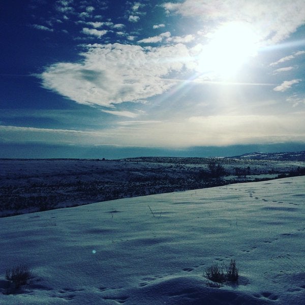 A view from the top of a hill on the Paiute reservation in Oregon.