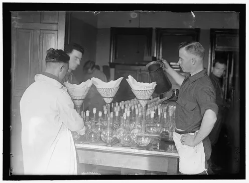 Typhoid vaccine at the U.S. Army Medical School, circa 1917.