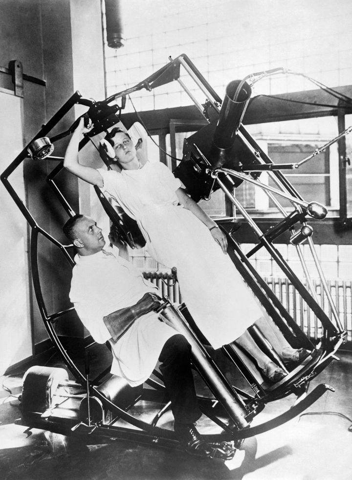 The modern Roentgen 'look through' machine, which prevents any injury to the treating physician, Frankfurt, Germany, circa 1929.