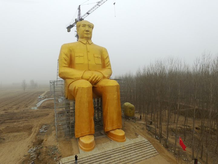 This massive golden statue of Mao Zedong in rural China drew a wave of criticism on social media before officials tore it down.