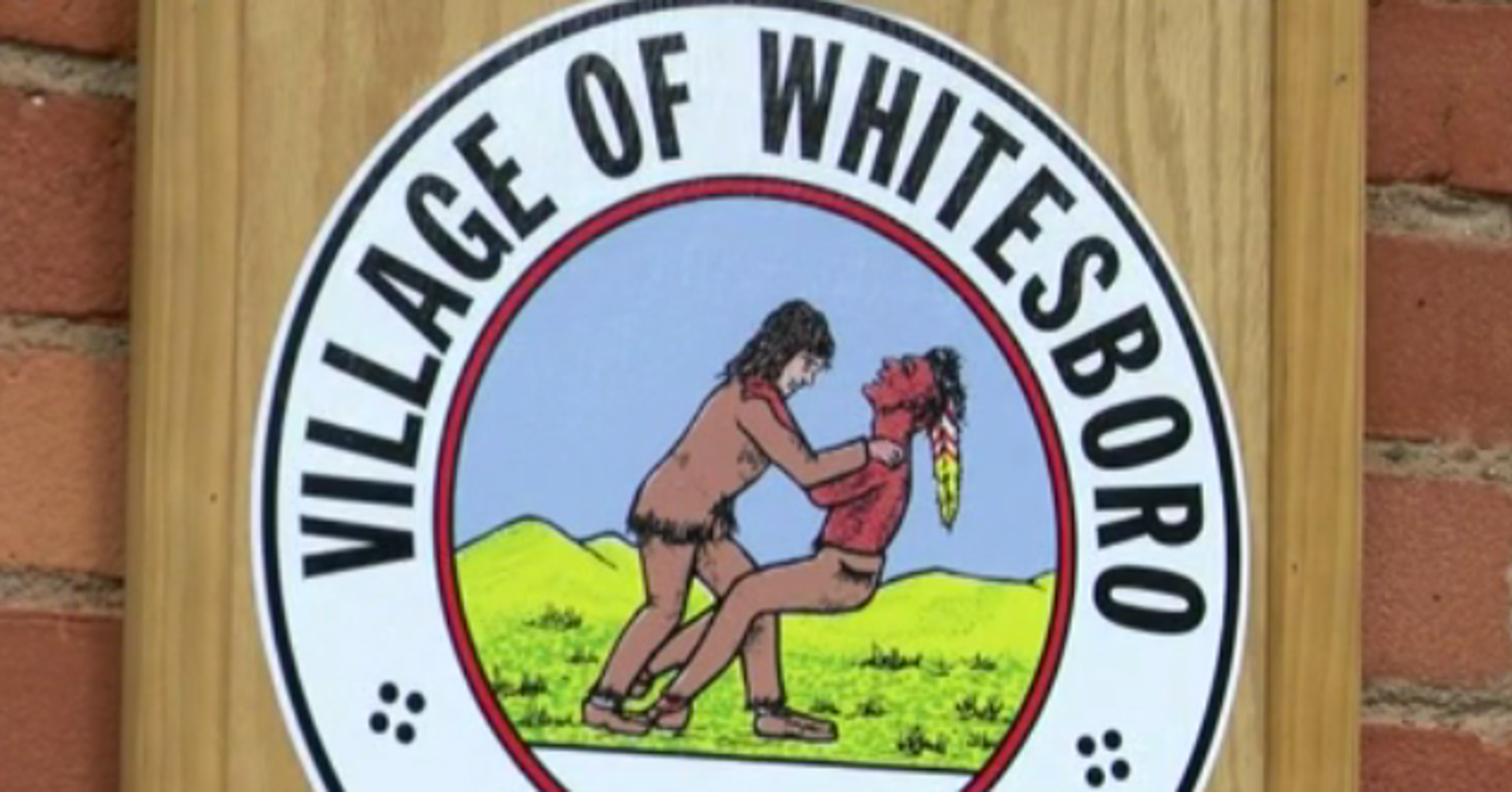 The Seal Of Whitesboro, NY, Depicts A White Man Strangling A Native